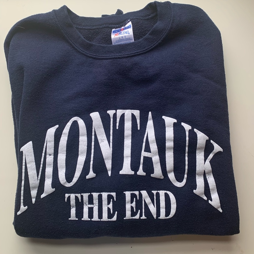 Montauk Navy Crewneck Sweatshirt by Jerzeez